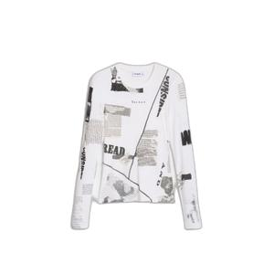 25wwtk25-1011-women-s-long-sleeve-t-shirt-desigual-newspaper-white-black