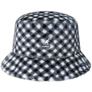 k4370-bg007-bucket-hat-faux-fur-woman-kangol-black-gingham
